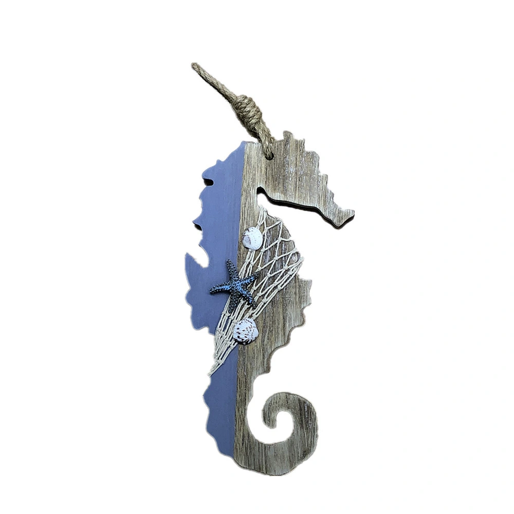 Nautical Style Wooden Sea Horse Shape Wall Decorations