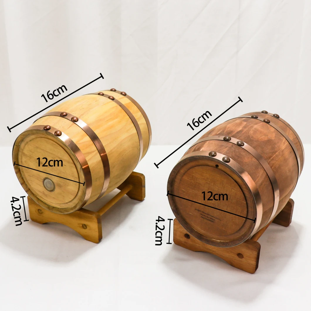 Pine Wood 1 Liter Whisky Handmade Customized Packaging Barrel