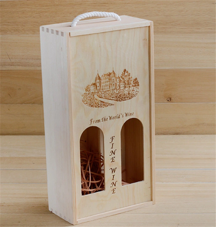 Single Wine Wooden Box with Restoring Ancient Design