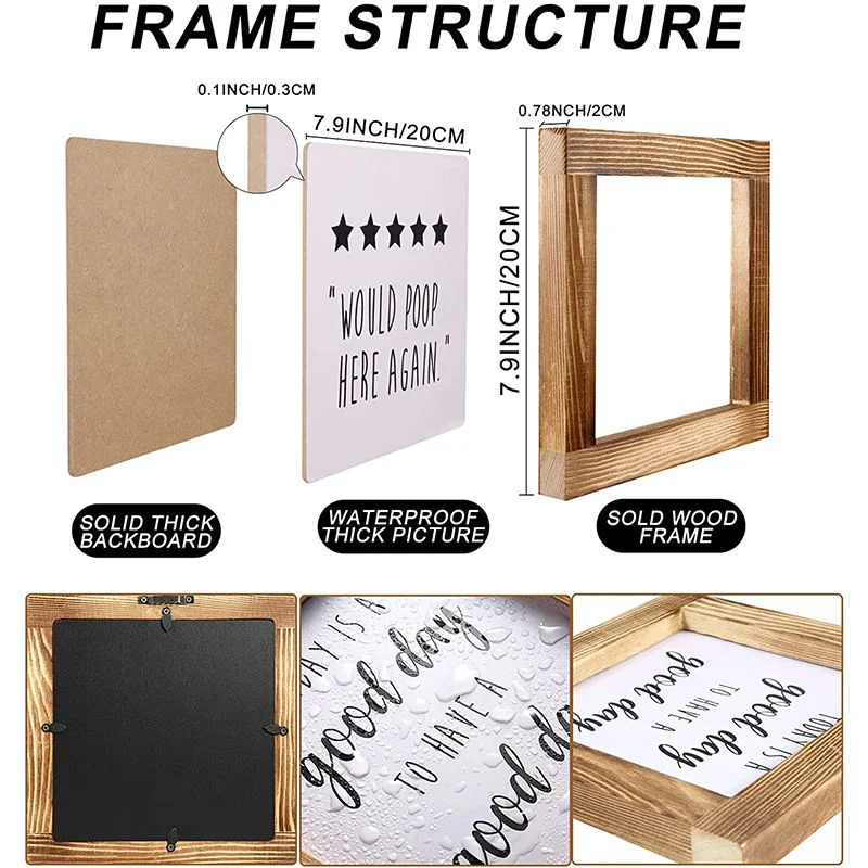 Natural Pine Wooden/Wood Rustic Photo Frame for Cafe/Home Decoration