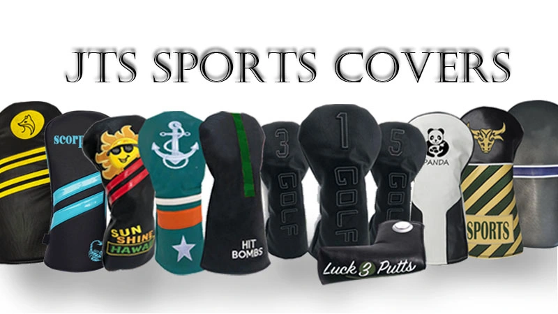 Black PU Leather Golf Driver Headcover Custom Embroidery Logo Barrel Shaped Golf Headcover for Wood Fairway Headcover
