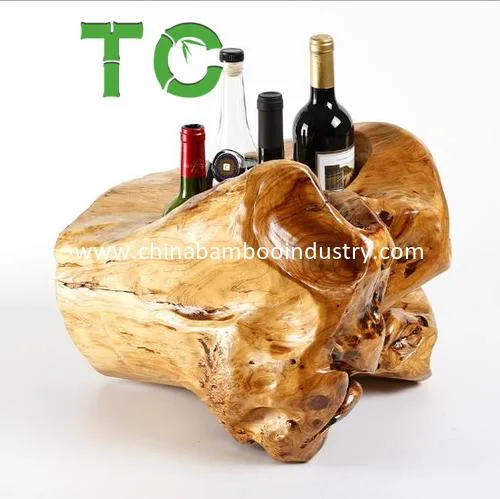 Creative Hand-Carved Wood Wine Bottle Holder Wine Bottle Rack Wine Display Holder