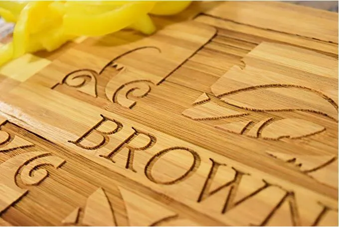 Dual Color Personalized Custom Engraved Bamboo Wood Cheese Cutting/Chopping Board
