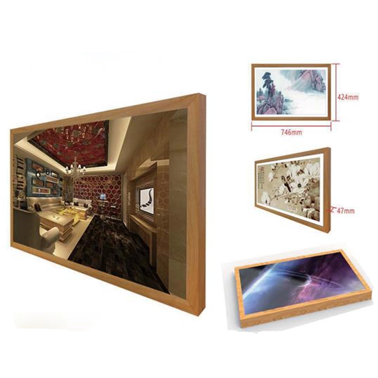 Intelligent Art Museum Display Gallery Wooden Signage Artistic Smart Digital Photo Frame