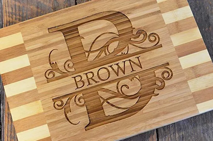 Dual Color Personalized Custom Engraved Bamboo Wood Cheese Cutting/Chopping Board