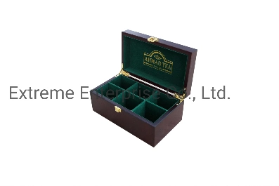 Rich Mahogany Wooden Compartment Tea Gift Packing Boxes and Holder