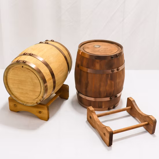 Pine Wood 1 Liter Whisky Handmade Customized Packaging Barrel