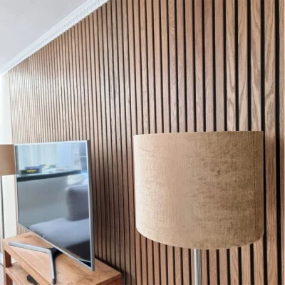 Akupanel MDF Wooden Slat Acoustic Panel for Office Hotel Wall Decoration Akustik Panel
