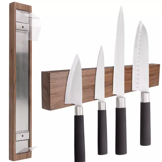 12 14 16 Inch Kitchen Wall Mounted Wooden Magnetic Knife Holder