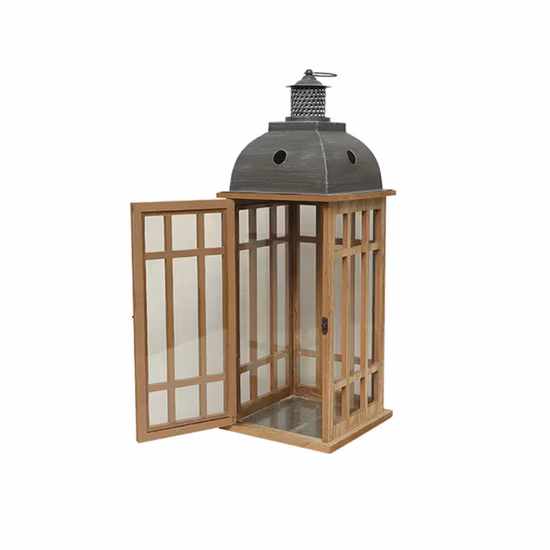 Wooden Storm Garden Lantern Wooden Candle Holder Home Decoration Lantern